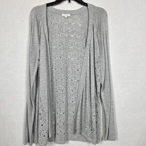 Maurices Gray Open Knit Cardigan Lightweight XL